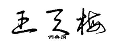 曾慶福王天梅草書個性簽名怎么寫