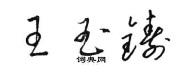 駱恆光王玉鑄草書個性簽名怎么寫