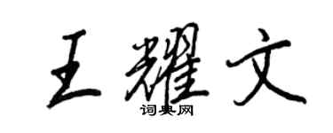 王正良王耀文行書個性簽名怎么寫