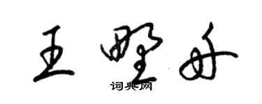 梁錦英王野舟草書個性簽名怎么寫