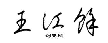 梁錦英王江余草書個性簽名怎么寫