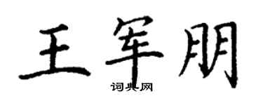 丁謙王軍朋楷書個性簽名怎么寫