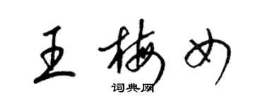 梁錦英王梅女草書個性簽名怎么寫