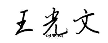 王正良王光文行書個性簽名怎么寫