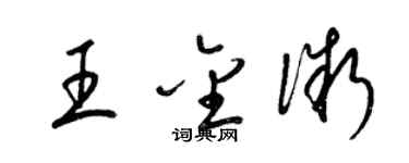 梁錦英王金微草書個性簽名怎么寫
