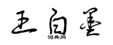 曾慶福王白墨草書個性簽名怎么寫