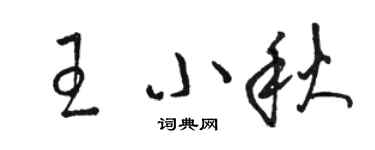 駱恆光王小秋草書個性簽名怎么寫