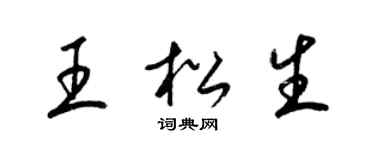 梁錦英王松生草書個性簽名怎么寫