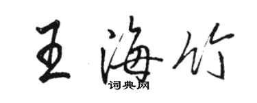 駱恆光王海竹行書個性簽名怎么寫