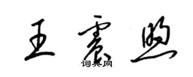梁錦英王震煦草書個性簽名怎么寫