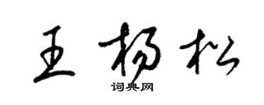 梁錦英王楊松草書個性簽名怎么寫