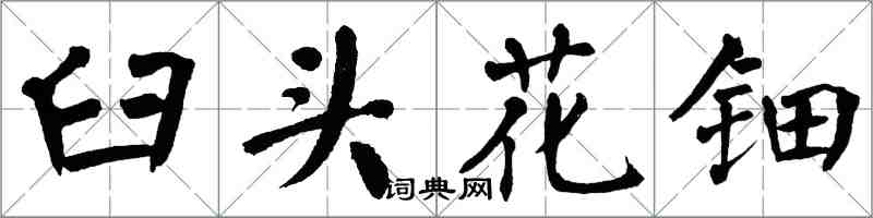 翁闓運臼頭花鈿楷書怎么寫