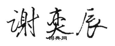 駱恆光謝奕辰行書個性簽名怎么寫