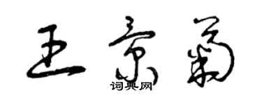 曾慶福王景菊草書個性簽名怎么寫