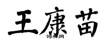 翁闓運王康苗楷書個性簽名怎么寫