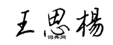 王正良王思楊行書個性簽名怎么寫