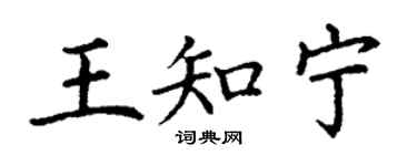 丁謙王知寧楷書個性簽名怎么寫