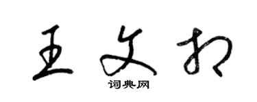 梁錦英王文相草書個性簽名怎么寫