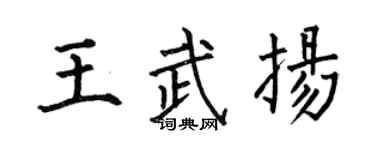 何伯昌王武揚楷書個性簽名怎么寫