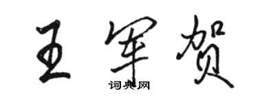 駱恆光王軍賀行書個性簽名怎么寫