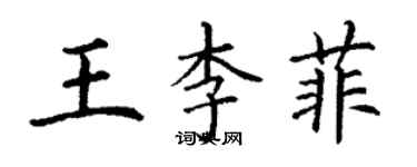 丁謙王李菲楷書個性簽名怎么寫