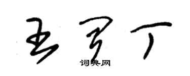 朱錫榮王聞丁草書個性簽名怎么寫