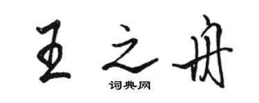 駱恆光王之舟行書個性簽名怎么寫