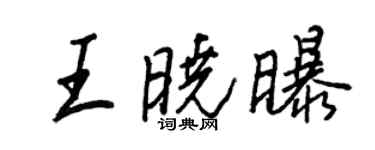 王正良王曉曝行書個性簽名怎么寫
