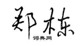 曾慶福鄭棟行書個性簽名怎么寫