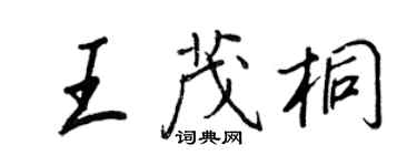 王正良王茂桐行書個性簽名怎么寫