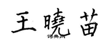 何伯昌王曉苗楷書個性簽名怎么寫