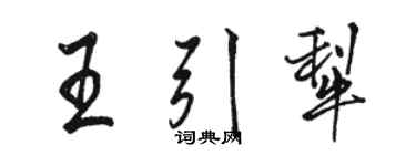 駱恆光王引犁行書個性簽名怎么寫