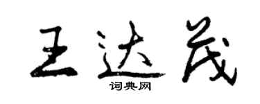 曾慶福王達茂行書個性簽名怎么寫