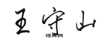 駱恆光王守山行書個性簽名怎么寫