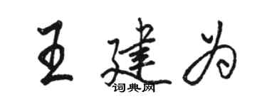 駱恆光王建為行書個性簽名怎么寫