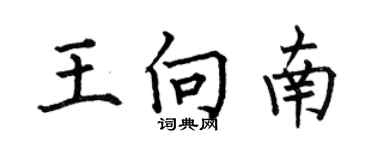 何伯昌王向南楷書個性簽名怎么寫