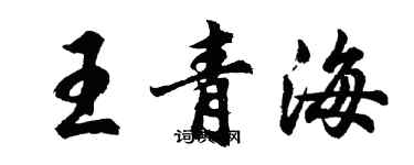 胡問遂王青海行書個性簽名怎么寫