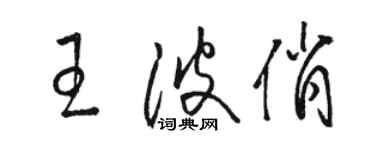 駱恆光王波俏草書個性簽名怎么寫