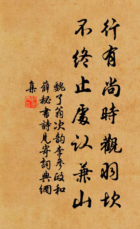 魏了翁行有尚時觀羽坎,不終止處認兼山書法作品欣賞