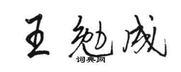 駱恆光王勉成行書個性簽名怎么寫