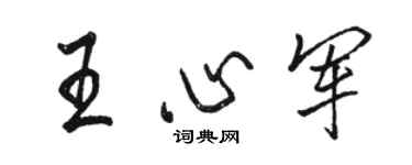 駱恆光王心軍行書個性簽名怎么寫