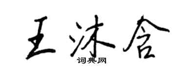 王正良王沐含行書個性簽名怎么寫