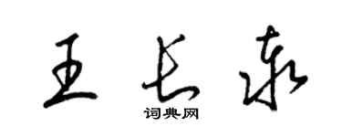 梁錦英王長泰草書個性簽名怎么寫