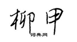 王正良柳甲行書個性簽名怎么寫
