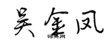曾慶福吳金鳳行書個性簽名怎么寫