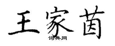 丁謙王家茵楷書個性簽名怎么寫