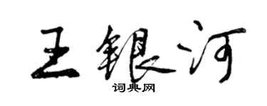 曾慶福王銀河行書個性簽名怎么寫