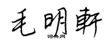 王正良毛明軒行書個性簽名怎么寫