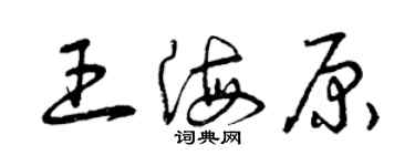 曾慶福王海原草書個性簽名怎么寫