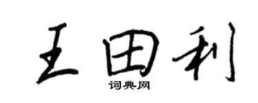 王正良王田利行書個性簽名怎么寫